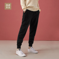 纯色舒适下装秋冬柔软亲肤男士保暖透气休闲卫裤海澜优选