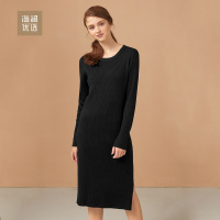 修身内搭打底针织长裙秋季舒适简约裙子女士海澜优选