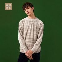 天鹅绒长袖T恤男士秋冬舒适圆领基础内搭打底衫海澜优选