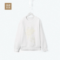 空气层套头圆领卫衣女士秋冬舒适柔软棉质卫衣海澜优选