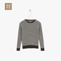 条纹长袖针织衫女海澜优选