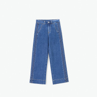 2019春夏女气质牛仔阔腿裤女宽松直筒显瘦复古牛仔裤海澜优选