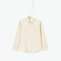 2019春夏亚麻长袖衬衫男士纯色休闲衬衣海澜优选