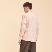 2019春夏亚麻长袖衬衫男士舒适休闲上衣海澜优选