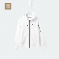 立领连帽开衫女士秋冬时尚字母刺绣针织外套海澜优选