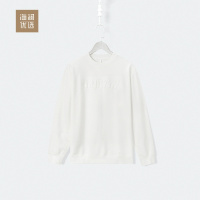 压花字母时尚卫衣女士秋冬舒适柔软棉质卫衣海澜优选