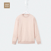 套头圆领卫衣女士秋冬舒适柔软加宽罗纹卫衣海澜优选