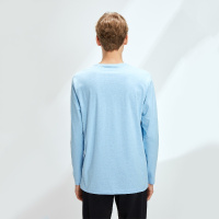 Hieiika 海一家男装2019春季简约字母印花清新长袖T恤