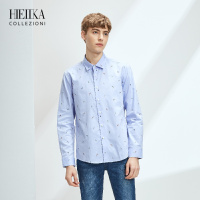 Hieiika 海一家男装2019春季趣味印花长袖衬衫