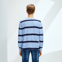 Hieiika 海一家男装2019春季趣味条纹长袖针织衫