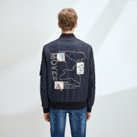 Hieiika 海一家男装2019春季男士简约酷帅印花夹克