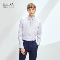 Hieiika 海一家男装2019春季商务简约纯色长袖衬衫