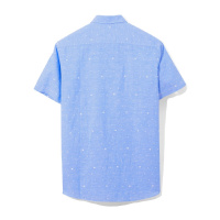 Hieiika 海一家男装2019夏季简约纯色波点印花休闲短袖衬衫
