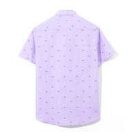 Hieiika 海一家男装2019夏季简约双色印花休闲舒适透气短袖衬衫