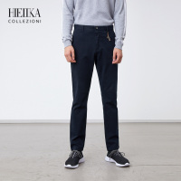 海一家2019秋季男士纯色裤边皮饰基础日常休闲裤