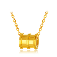 鑫万福 网红小蛮腰黄金吊坠黄金配石榴石转运珠手链