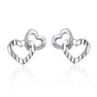 喜钻 新品桃心PT950铂金耳钉时尚铂金耳饰1.26-1.28g