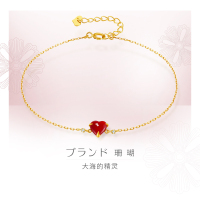 鑫万福 原创设计师款 18K金6MM珊瑚手链/钻石手链/珊瑚手串