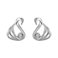 喜钻【优雅款】喜钻钻石耳钉优雅天鹅之恋钻石耳钉知性百搭款钻石耳饰