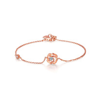 喜钻 18K金钻石手链玫瑰情缘K金手链恋人表白钻石手链