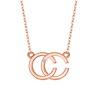 喜钻 简约干练 钻石项链女玫瑰金项坠时尚百搭珠宝首饰钻石吊坠真钻正品