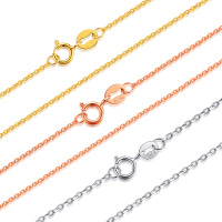 喜钻【口碑款】18K金素金项链O字链锁骨项链三色可选