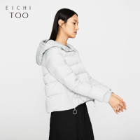EICHITOO爱居兔冬装浅蓝刺绣女士短款羽绒服