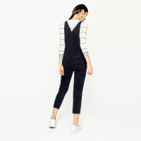 EICHITOO爱居兔秋装女装经典藏青时尚背带长裤