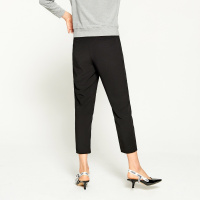 爱居兔秋装女装经典黑色型休闲裤