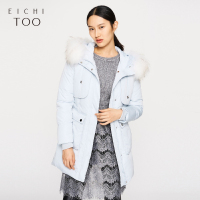 爱居兔冬季女装浅蓝收腰版型款羽绒服