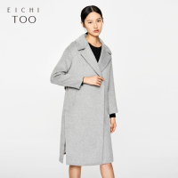 爱居兔冬装女装灰色时尚中长大衣