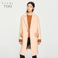 爱居兔冬季女装抽绳收腰大衣