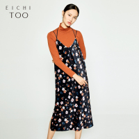 爱居兔冬装女装简约印花两件式连衣裙