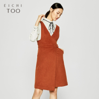 爱居兔冬装女装简约摆背心式连衣裙