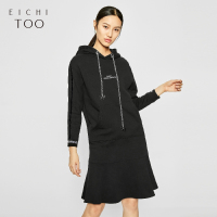 爱居兔冬季简约女装亲子装绣花鱼尾裙