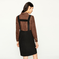 爱居兔秋季女装H型时尚背带连衣裙
