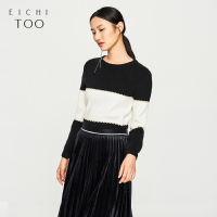 EICHITOO爱居兔冬装撞色镶拼套头常规款长袖针织衫