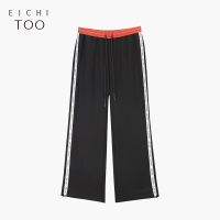爱居兔春季女装2019侧边条纹宽松运动阔腿裤