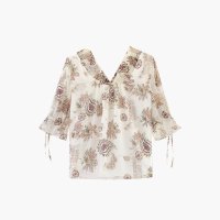 2019爱居兔夏季女装V领设计短袖梭织上衣