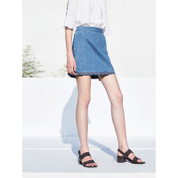 爱居兔2019夏季女装时尚A字版型牛仔短款半身裙