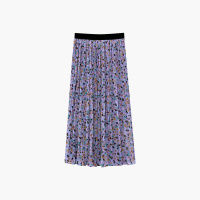 爱居兔2019夏季女装松紧腰身压褶设计中长款半身裙