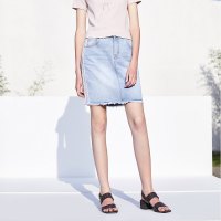 爱居兔2019夏季女装时尚磨边牛仔短款半身裙