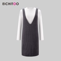 爱居兔2019秋冬女装两件式针织衫连衣裙