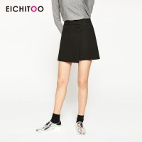 2019爱居兔春秋女装时尚黑色A字短款 半身裙
