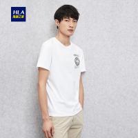 HLA海澜之家经典圆领短袖T恤2018夏季新品舒适透气T恤男HNTBJ2E157A