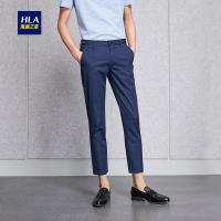HLA海澜之家微弹花纹九分裤2018夏季新品休闲舒适休闲裤男HKCAD2E154A