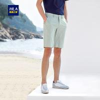 HLA海澜之家清爽花纹休闲中裤2018夏季新品舒适休闲裤男HKMCD2E009A