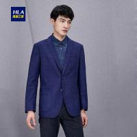 HLA海澜之家时尚格纹休闲西服2018秋季新品平驳领单排扣单西男士HWXAD3E064A
