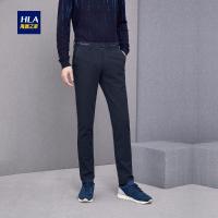 HLA海澜之家直筒弹力休闲裤2018秋季新品舒适中腰休闲长裤男HKCAD3E278A