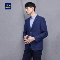 HLA海澜之家时尚条纹休闲西服2018秋季新品修身单西男士HWXAD3E074A